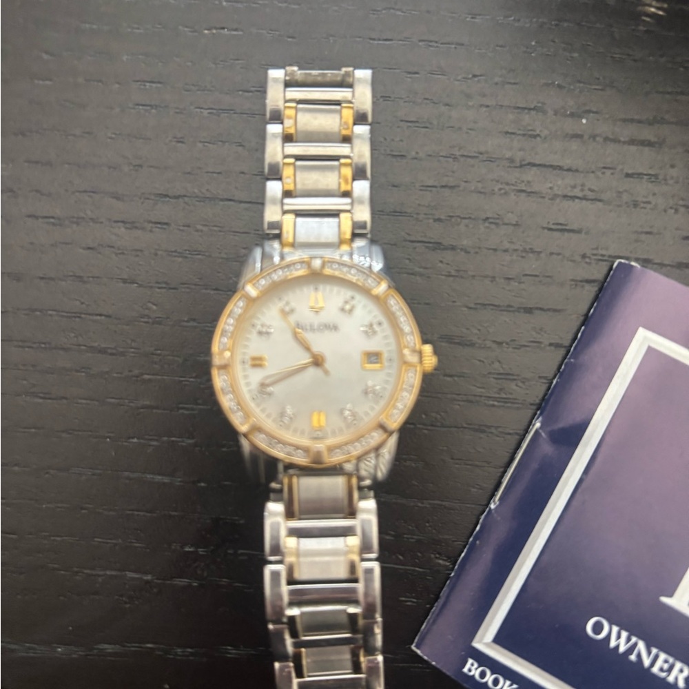 Bulova Two-Tone Silver and Gold Watch